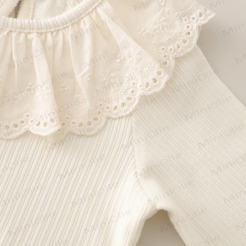 Toddler Girl Mushroom Knit  Vest and Dot Pants 3-piece Set - image 10