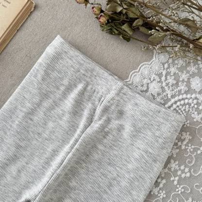 Baby Girl Solid Color Ribbed Lace Pocket Leggings - image 5