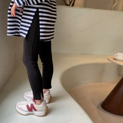 Toddler Girl Solid Color Side Slit Leggings - image 6
