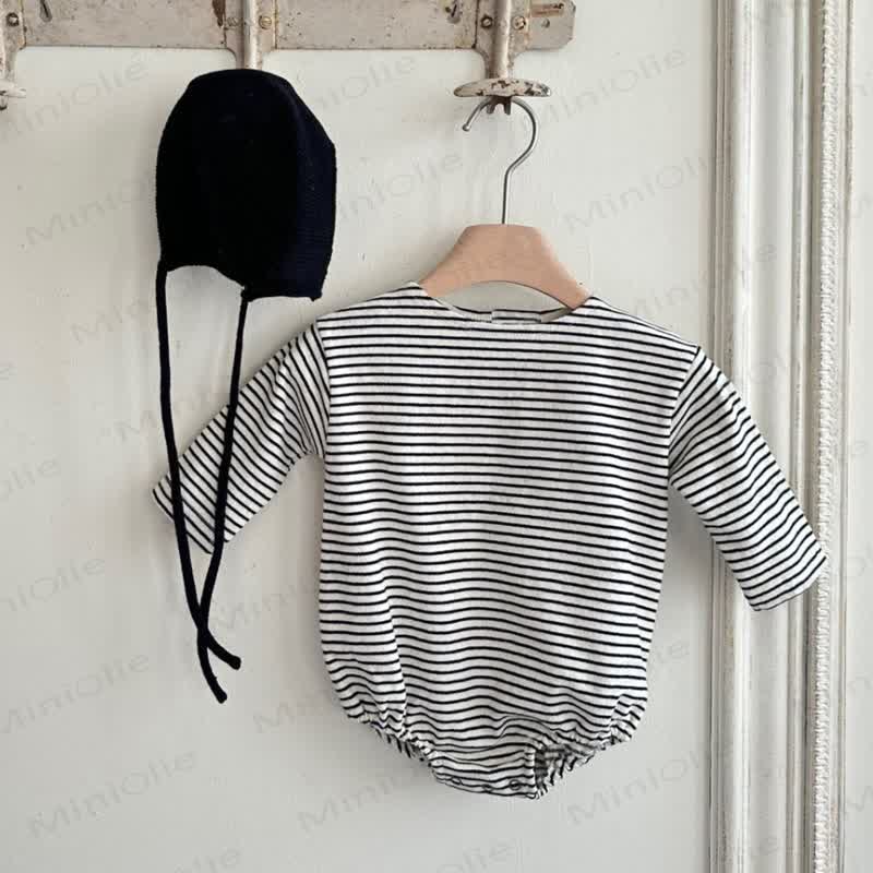 Baby Stripe Long Sleeve Bodysuit - Black - 18-24M - image 3