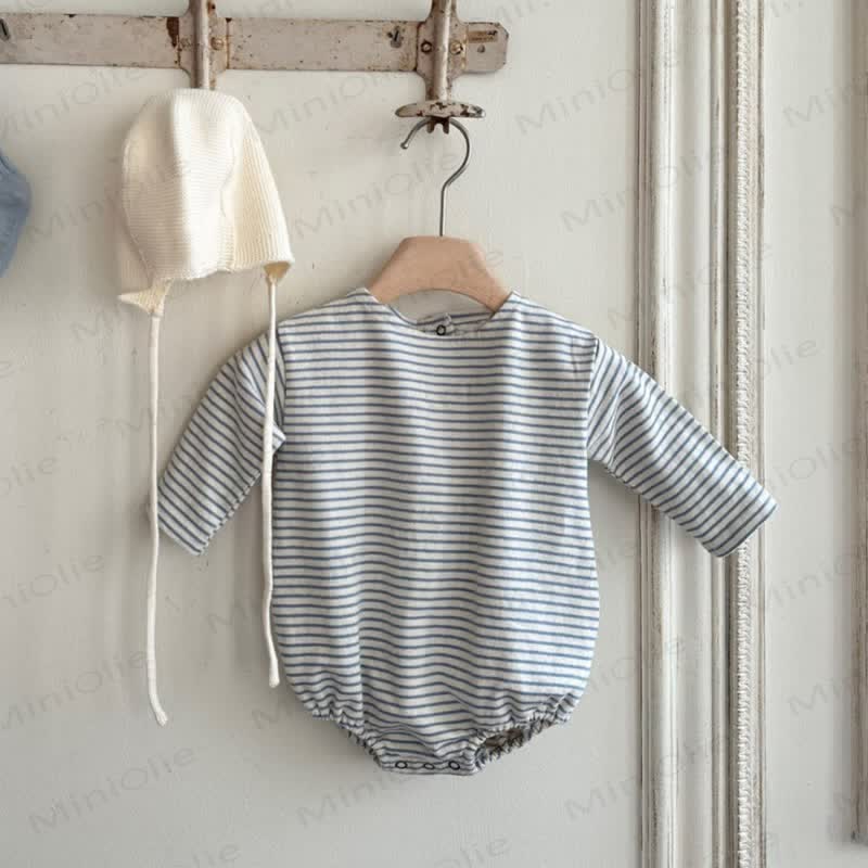 Baby Stripe Long Sleeve Bodysuit - Blue - 18-24M - image 5