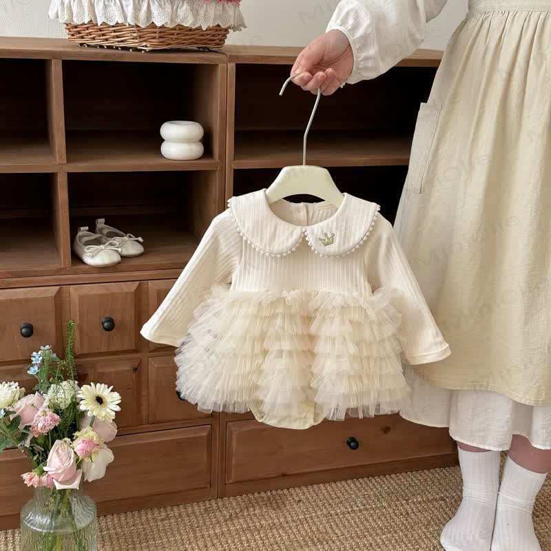 Baby Rib Peter Pan Tulle Skitred Bodysuit - image 1