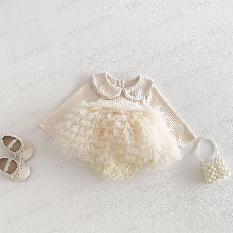 Baby Rib Peter Pan Tulle Skitred Bodysuit - image 2
