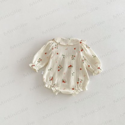 Baby Strawberry Ruffle Collar Bodysuit - image 4