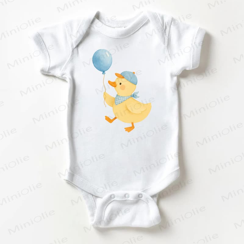 Baby Duck and Balloon White Bodysuit - White - 18-24M - image 1