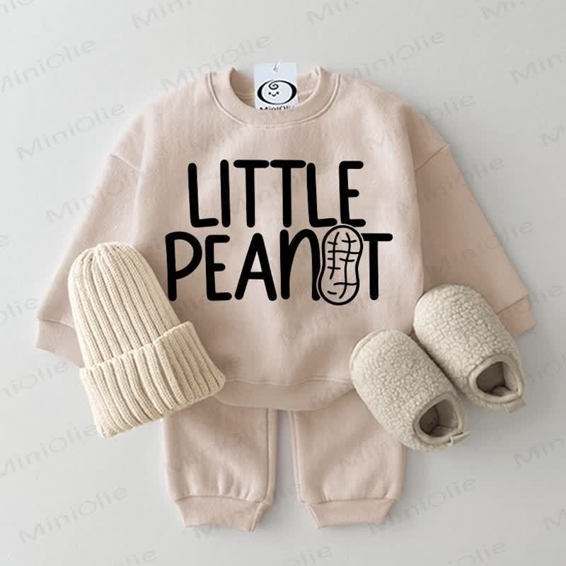 LITTLE PEANUT Baby Sweatshirt 2-piece Set - Beige - 2-3T - image 1