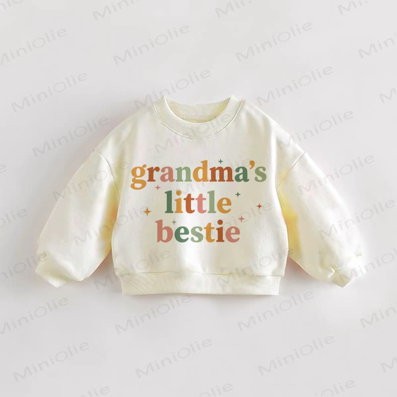 GRANDMA'S LITTLE BESTIE Baby Toddler Cream Sweatshirt - Cream - 3-5T - image 1