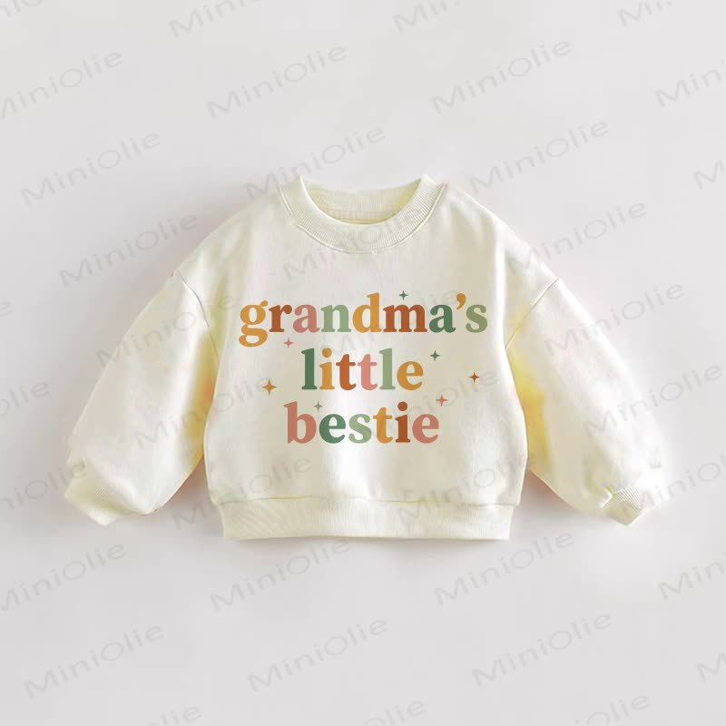 GRANDMA'S LITTLE BESTIE Baby Toddler Cream Sweatshirt - Cream - 3-5T - image 1
