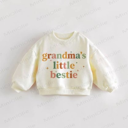 GRANDMA'S LITTLE BESTIE Baby Toddler Cream Sweatshirt - Cream - 3-5T - image 1