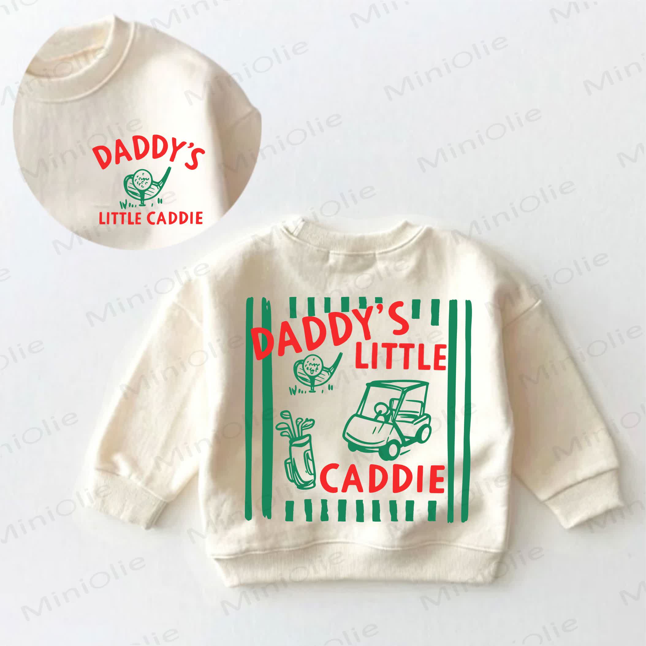 DADDY'S LITTLE CADDIE Baby Toddler Cream Sweatshirt - Cream - 3-5T - image 1