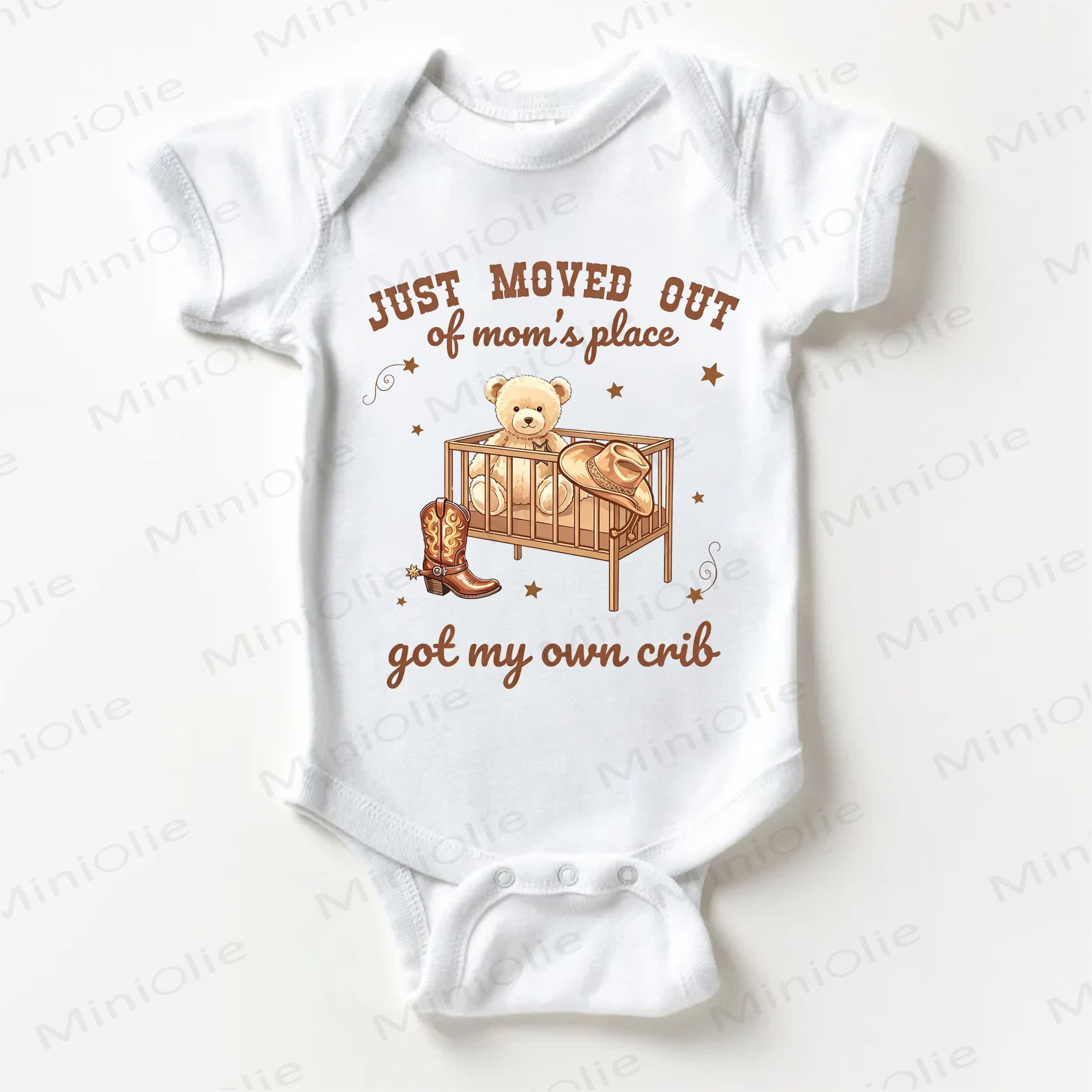 JUST MOVED OUT OF MOM'S PLACE GOT MY OWN CRIB Baby White Bodysuit - White - 18-24M - image 1