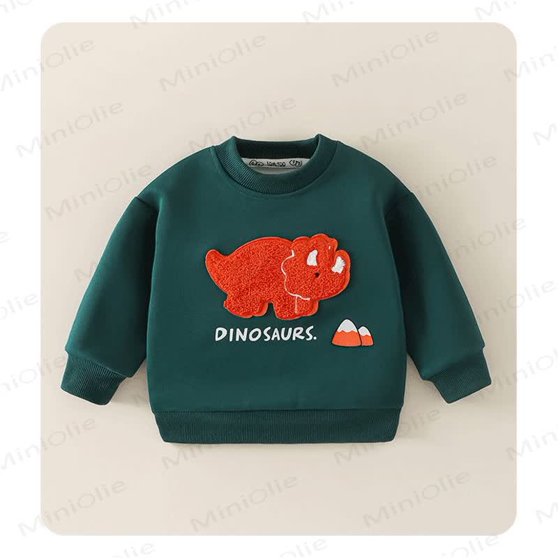 Toddler Plush Animal Applique Crewneck Sweatshirt - Green - 8-9T - image 5