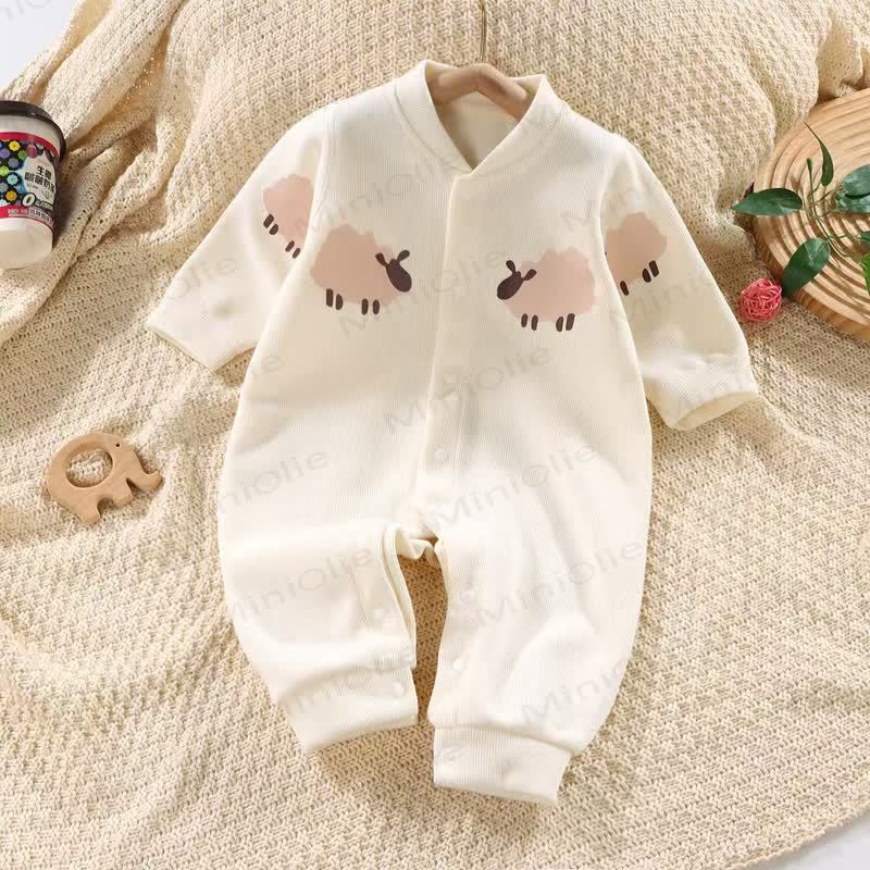 Baby Animal Print Snap Frontn Romper - Beige - 2-3T - image 5