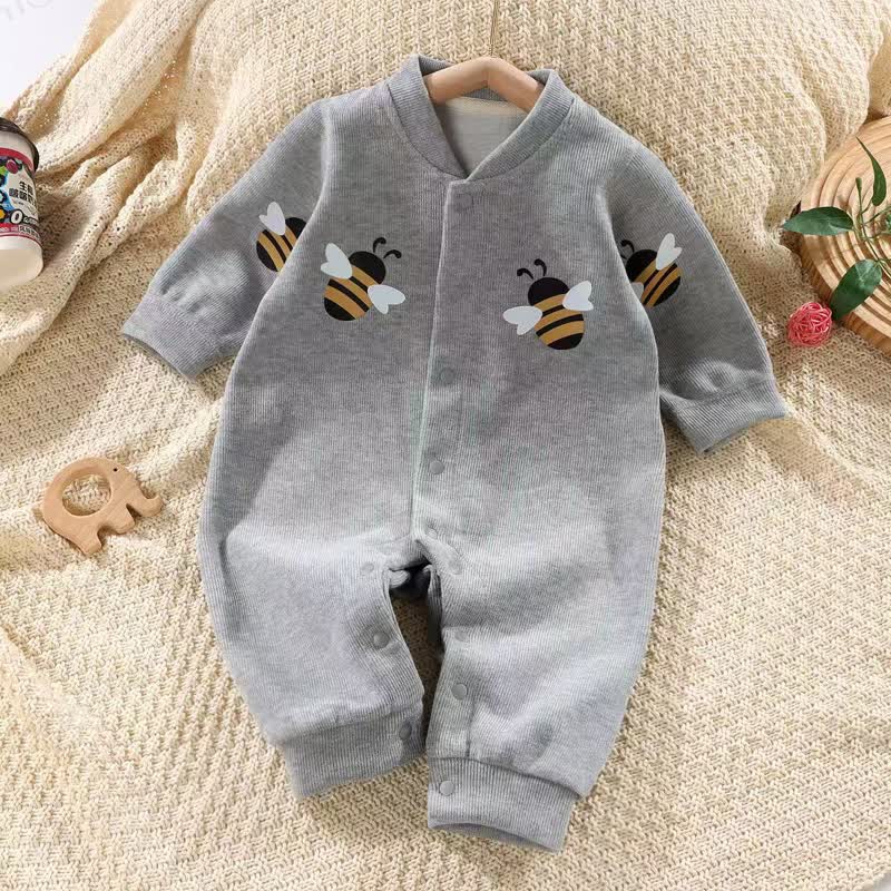 Baby Animal Print Snap Frontn Romper - Gray - 2-3T - image 4