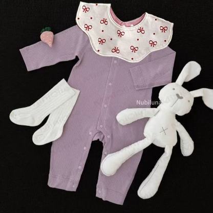 Baby Ribbed Snap Front Romper - image 3
