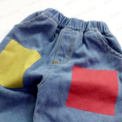 Toddler Playful Color Block Denim Pants - image 3