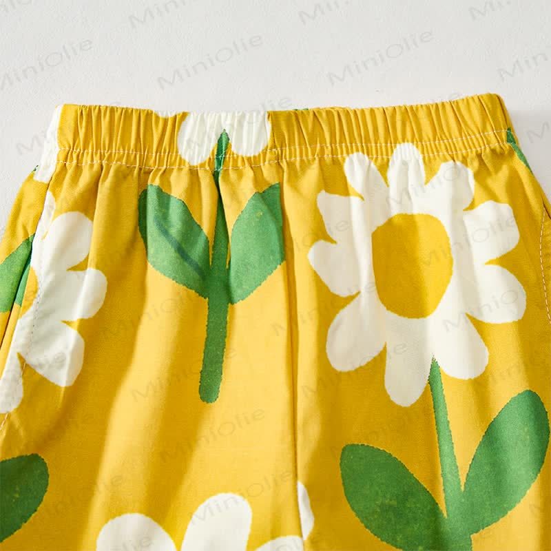 Baby Toddler Yellow Colorful Floral Short-Sleeve Set - image 8