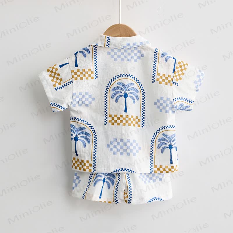 Baby Toddler Tree Print Check Shirt and Shorts 2-piece Set - image 3