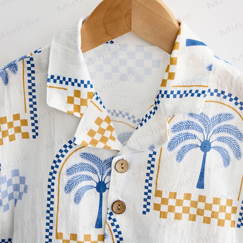 Baby Toddler Tree Print Check Shirt and Shorts 2-piece Set - image 6
