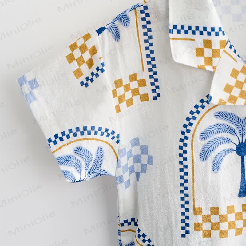 Baby Toddler Tree Print Check Shirt and Shorts 2-piece Set - image 4