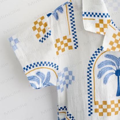 Baby Toddler Tree Print Check Shirt and Shorts 2-piece Set - image 4