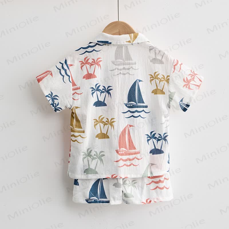 Baby Toddler Sailboat Shirt and Shorts 2-piece Set - image 3