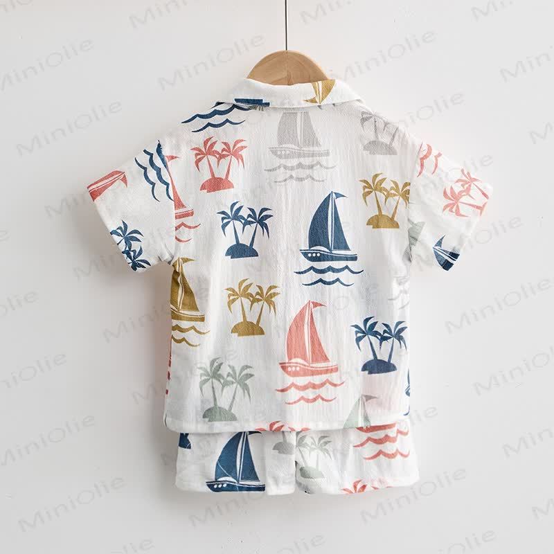 Baby Toddler Sailboat Shirt and Shorts 2-piece Set - image 3