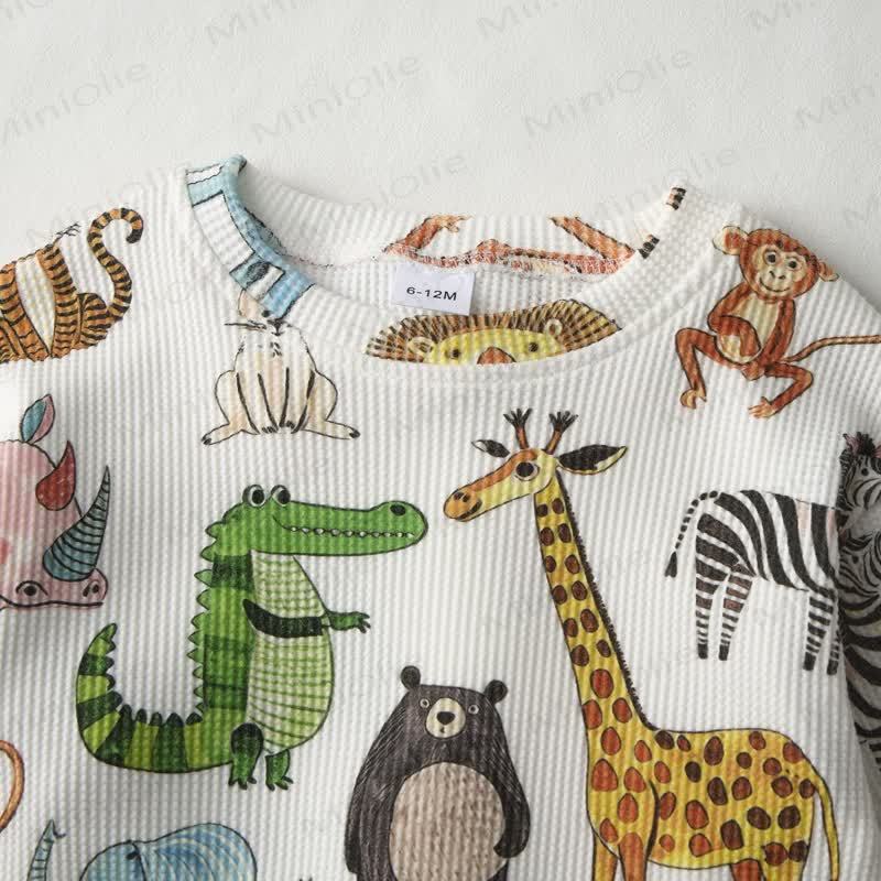 Baby Animal Print Waffle 2-piece Set - image 6
