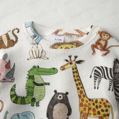 Baby Animal Print Waffle 2-piece Set - image 6