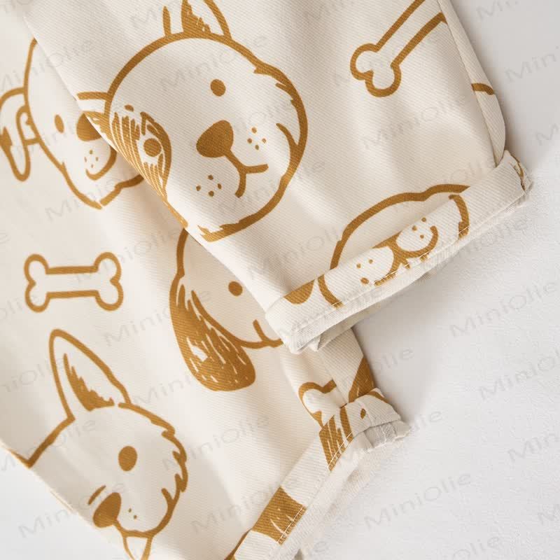 Baby Toddler White Dog and Bone Pocket Overalls - image 6