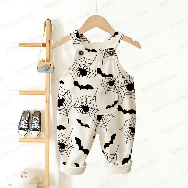 Baby Toddler Spider Web Beige Overalls - Beige - 3-5T - image 1