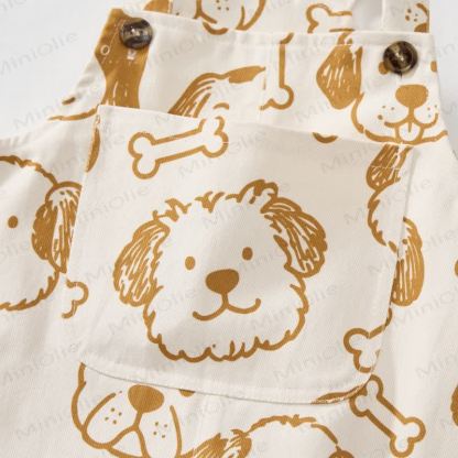 Baby Toddler White Dog and Bone Pocket Overalls - image 5