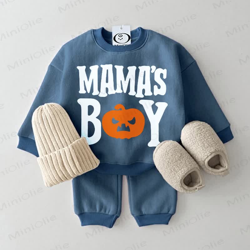 MAMA'S BOY Baby Sweatshirt 2-piece Blue Set - Blue - 2-3T - image 1