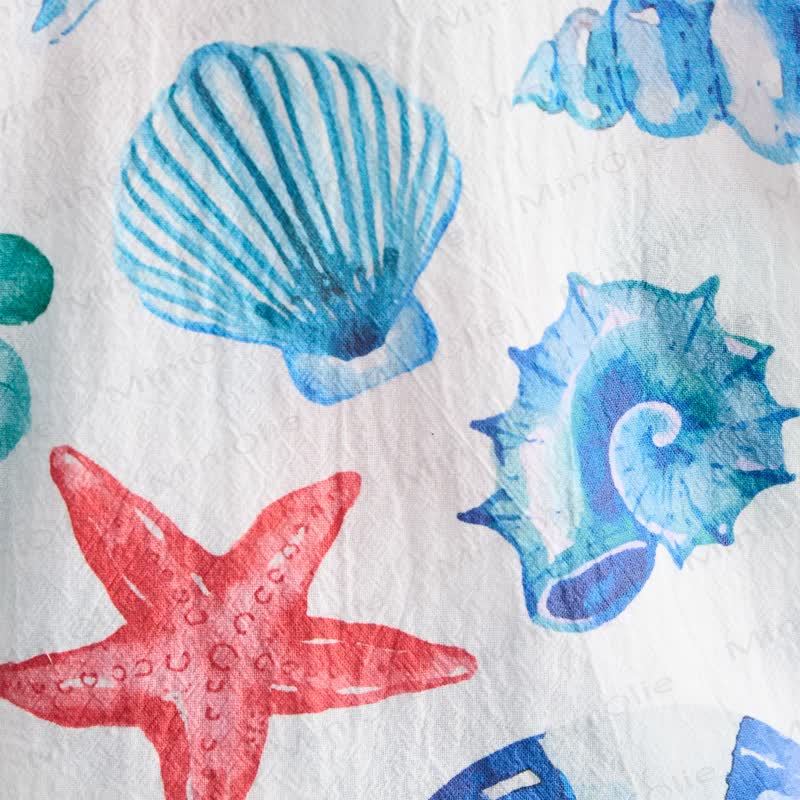 Toddler Boys White Shell&Starfish Shirt and Shorts 2-piece Set - image 8