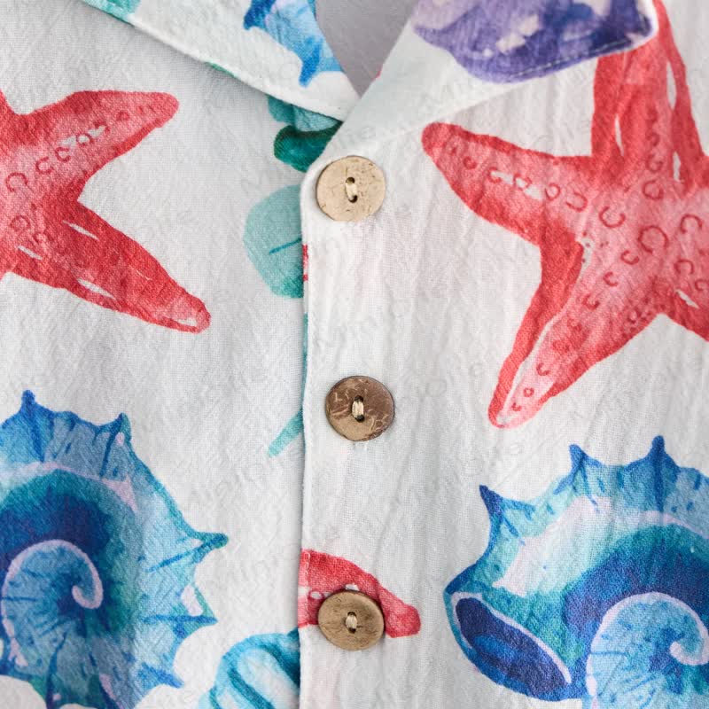 Toddler Boys White Shell&Starfish Shirt and Shorts 2-piece Set - image 6