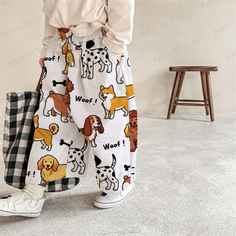 WOOF! Baby Puppy Print Pants - Beige - 2-3T - image 1