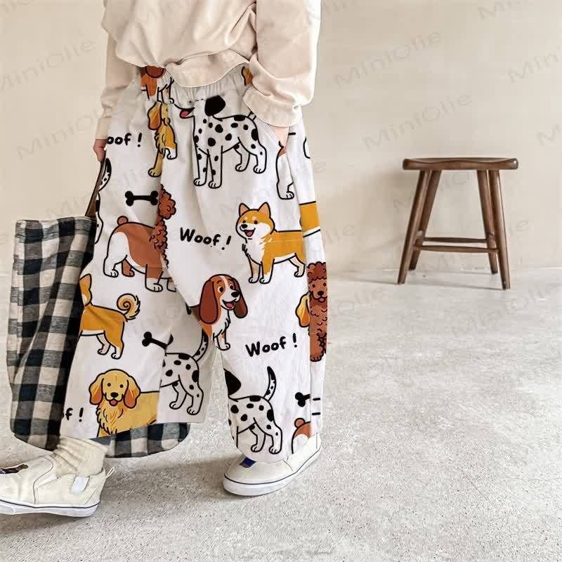 WOOF! Baby Puppy Print Pants - Beige - 2-3T - image 1