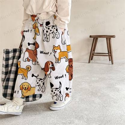 WOOF! Baby Puppy Print Pants - Beige - 2-3T - image 1