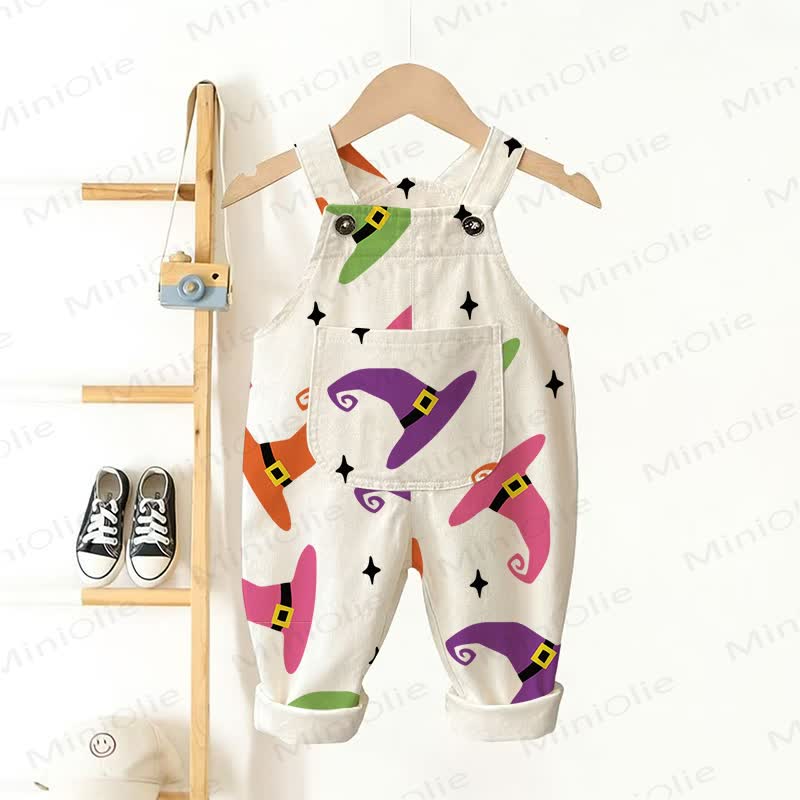 Baby Toddler Halloween Hat Beige Overalls - Beige - 3-5T - image 1