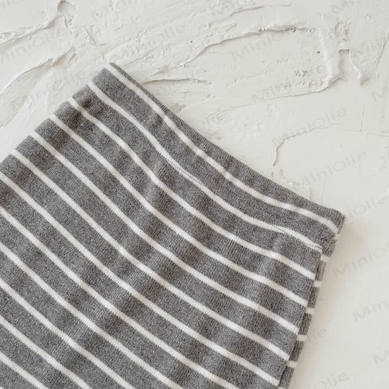 HELLO Baby Beige Sweatshirt and Striped Pants 2-piece Set - image 6