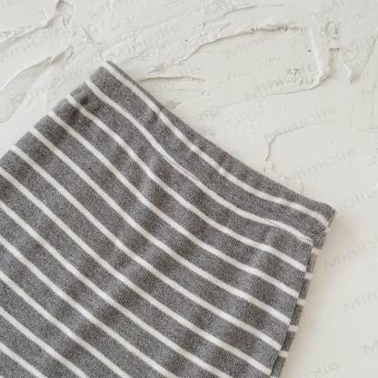 HELLO Baby Beige Sweatshirt and Striped Pants 2-piece Set - image 6