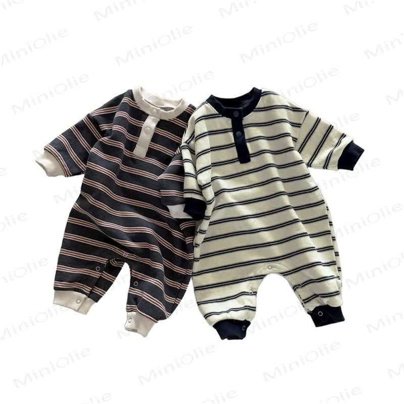 Baby Stripe Henley Romper - image 3