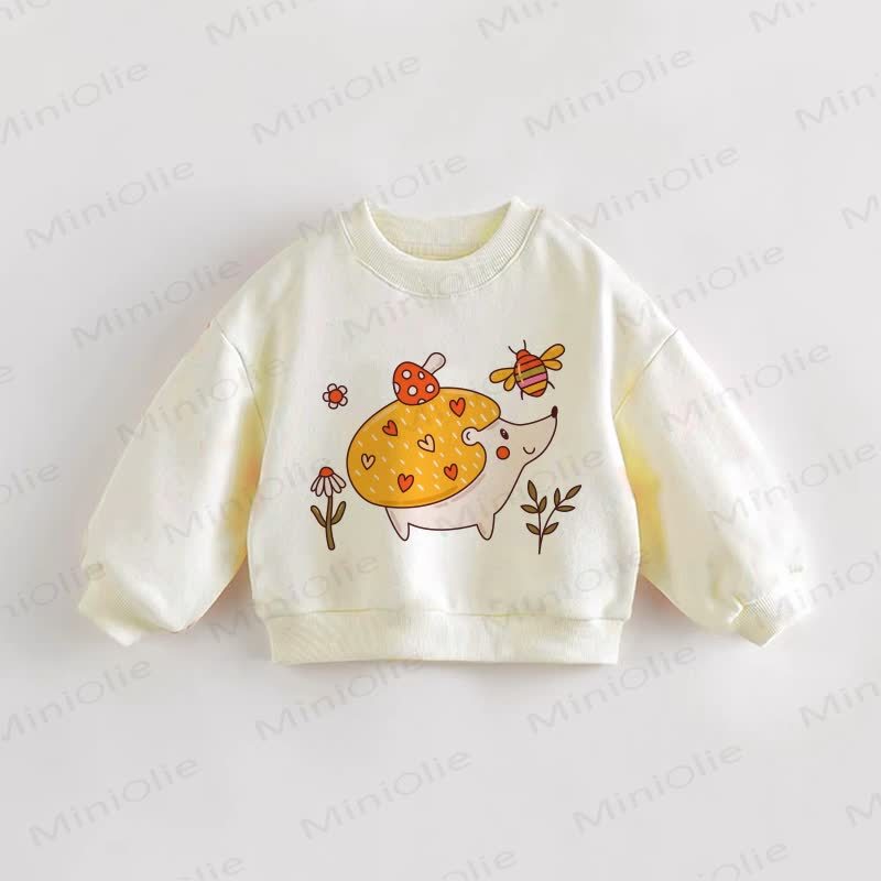 Baby Toddler Hedgehog Cream Sweatshirt - Cream - 3-5T - image 1