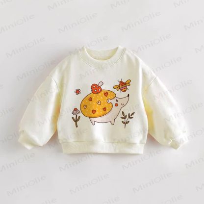 Baby Toddler Hedgehog Cream Sweatshirt - Cream - 3-5T - image 1