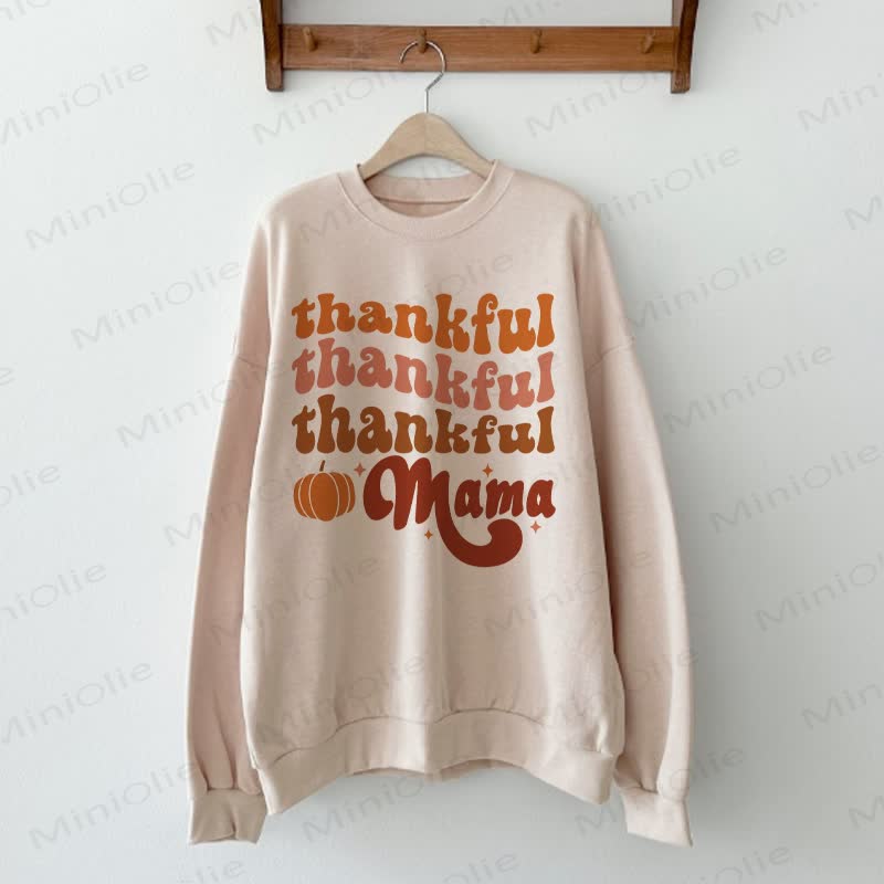 THANKFUL MAMA/MINI Mommy and Me Sweatshirt - Beige - Adult Sweatshirt: XL - image 2