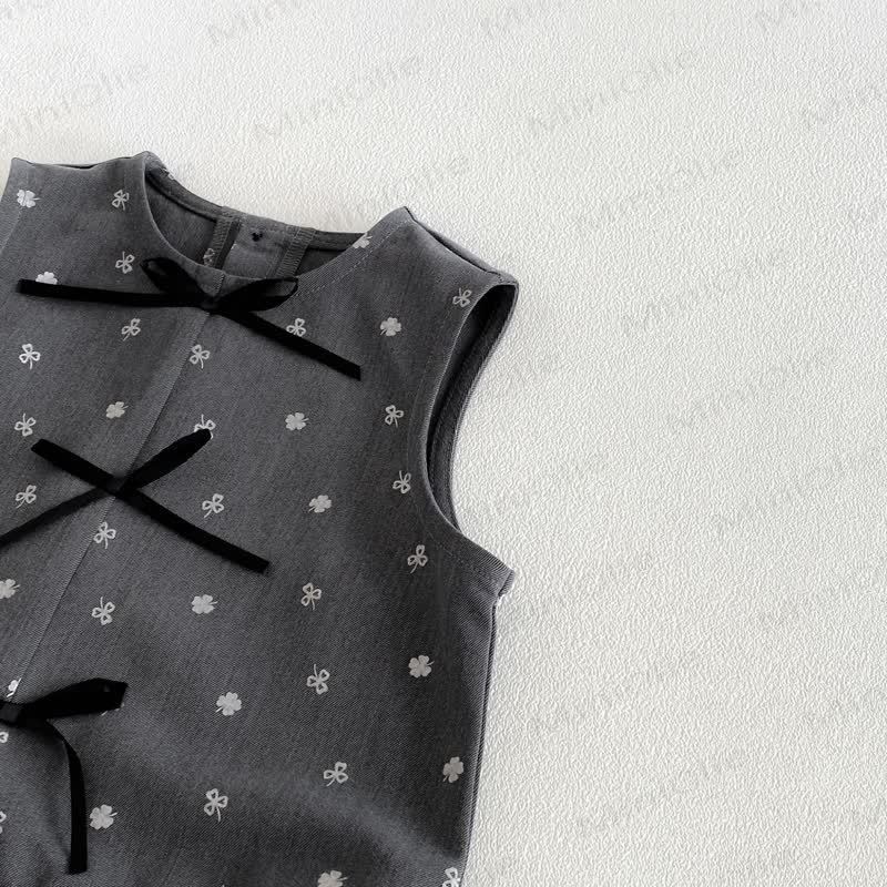 Toddler Baby Girl Solid Peter Pan Collar Bow Shirt & Bow Floral Sleeveless Dress - image 12