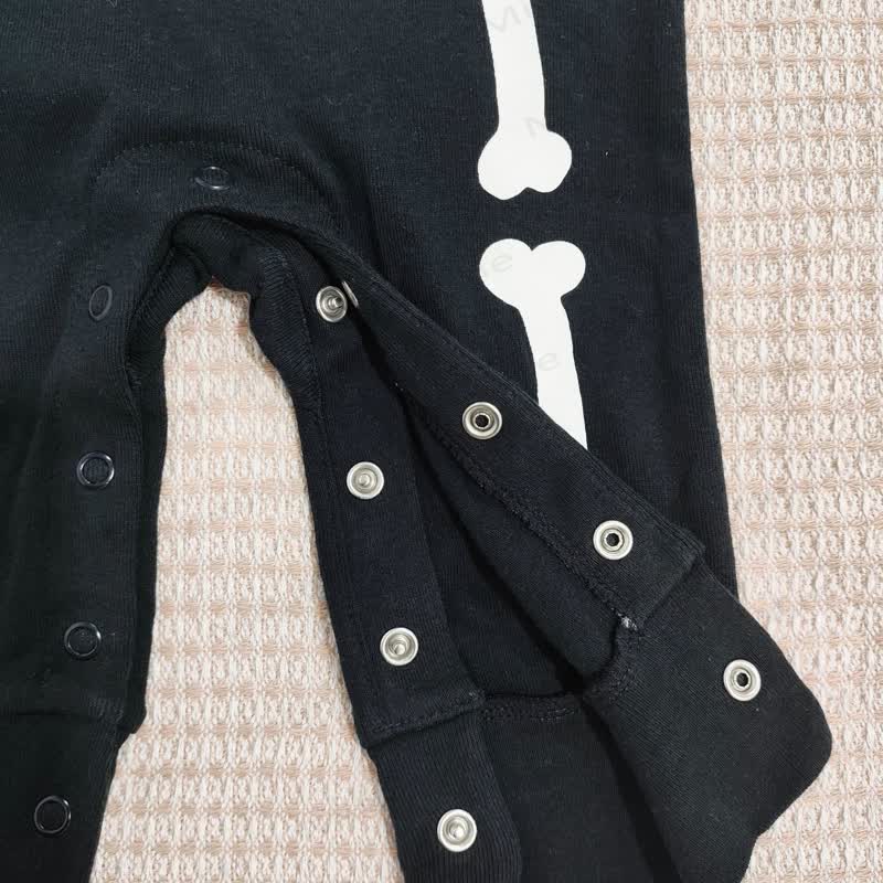 Baby Halloween Skeleton Print Long Sleeve Romper - image 6