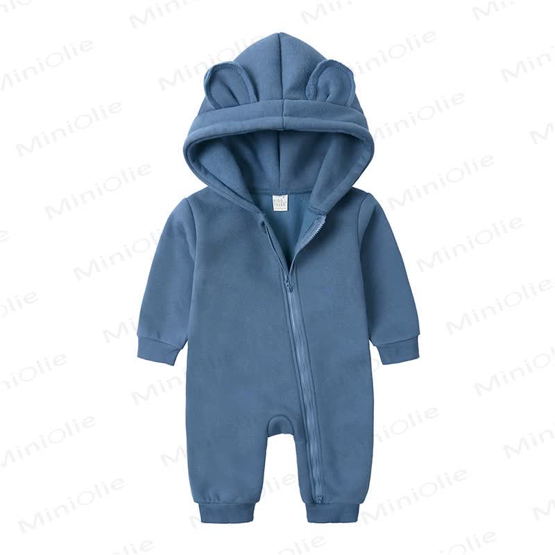 Baby Little Ears Hooded Zip Romper - Slate Blue - 18-24M - image 20