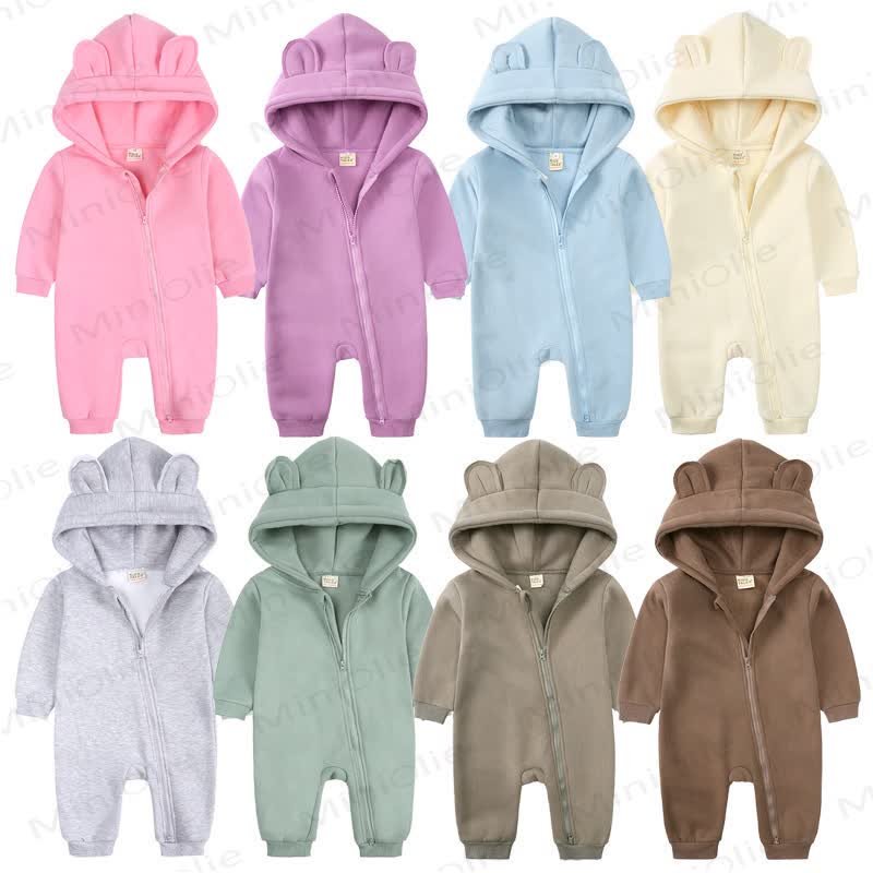 Baby Little Ears Hooded Zip Romper - image 2