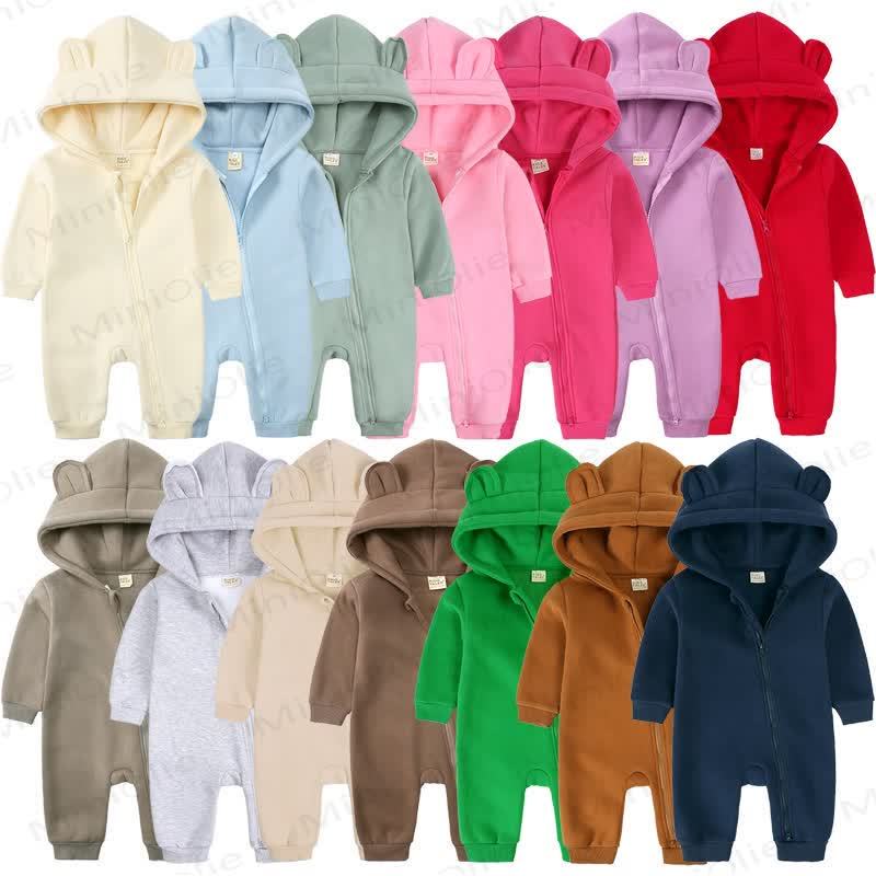 Baby Little Ears Hooded Zip Romper - image 1